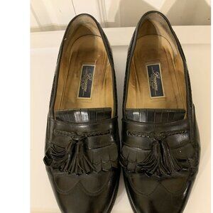 Cole Haan Bragano Mens Sz 12D Black Leather Slip On Tasseled‎ Kiltie Made Italy